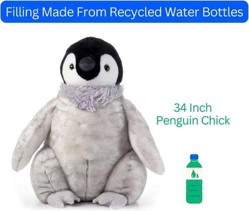 Vista 10 de The Petting Zoo Peluche de pingüino de pollito, regalos para niños, animales marinos Wild Onez, juguete de peluche jumbo de pingüino de 19 pulgadas
