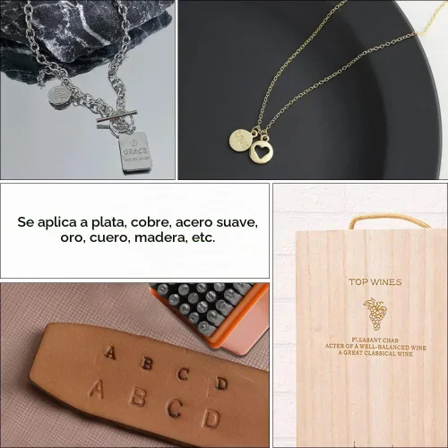 Vista 7 de Kit de estampado en metal de 74 piezas, DkOvn herramientas completas de estampado para joyería con punzón de letra mayúscula y minúscula de 1/8