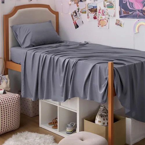 Vista 32 de Bedsure PureWoven 100% rayón derivado de bambú, sábanas de cama individual, 3 piezas