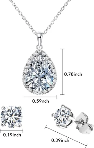 Vista 2 de AIETUE Wedding Jewelry Set Women's Silver Jewelry Necklace Earring Set,BirthdayAnniversary Mothers Day Jewelry Gifts for MomWifeSisterBest Friend