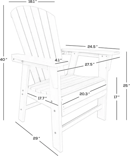 Vista 8 de WestinTrends Dylan Adirondack - Juego de 6 mesas y sillas de comedor para exteriores para todo tipo de clima, mesa y sillas de patio de madera