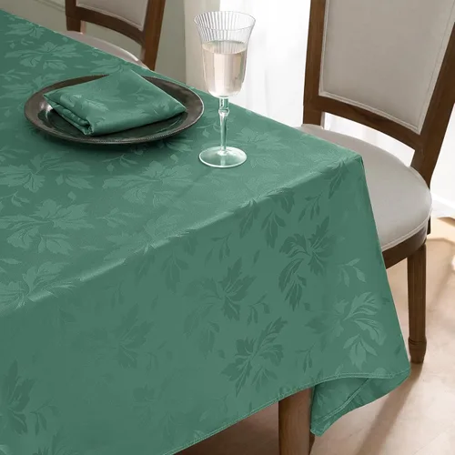 Vista 12 de Romanstile Mantel rectangular de jacquard de primavera, impermeable, diseño floral de damasco, manteles decorativos de tela pesada para cenas