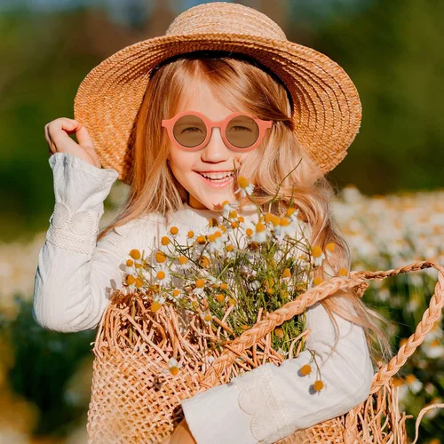 Vista 7 de ELCOHO 24 pares de gafas de sol redondas para niños lindas gafas redondas para playa para niños pequeños