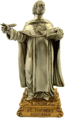 Vista 13 de Estatua de estatua de estatua de peltre de Nuestra Señora de Gracia sobre base de tono dorado, 4 1/2 pulgadas