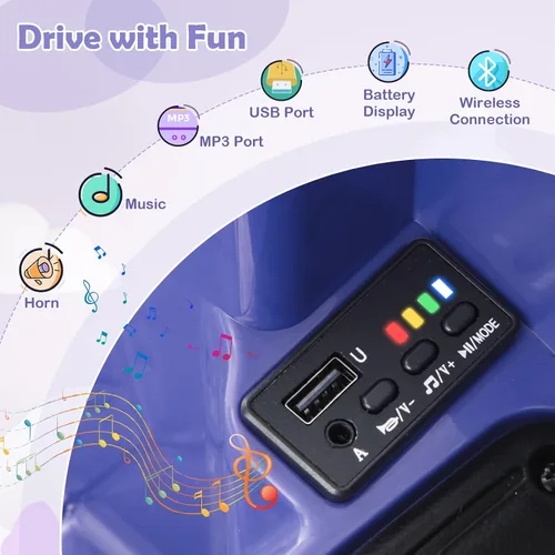 Vista 4 de Costzon Coche de parachoques eléctrico de 12 V para niños con control Morado oscuro
