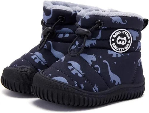 Vista 15 de BMCiTYBM Botas de nieve para bebés y niños pequeños, zapatos de invierno para niños y niñas, zapatos de bebé de piel sintética para clima frío