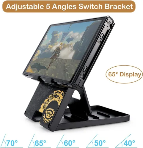 Vista 4 de imeux Soporte plegable compacto para interruptores, soporte multiángulo de repuesto portátil para Nintendo SwitchSwitch LiteSwitch OLEDSteam Deck