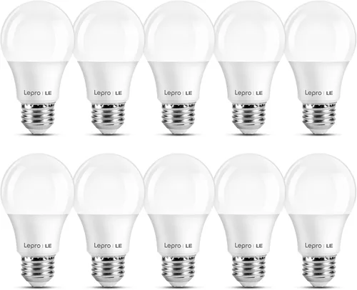 Vista 12 de Lepro Bombillas LED equivalentes a 60 vatios, 9 W, 800 lúmenes, no regulables, blanco cálido 2700 K, base media estándar A19 E26, 10000 horas