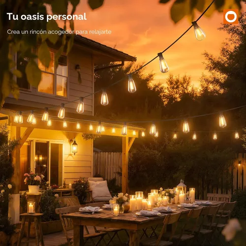 Vista 7 de addlon - Cadena de luces para exteriores de 150 pies (50 x 3) con control remoto LED Edison impermeable