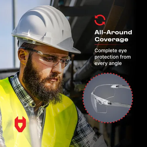 Vista 8 de NoCry Anteojos de seguridad ANSI Z87.1 con revestimiento resistente a los arañazos, gafas de seguridad antiniebla, gafas de seguridad transparentes
