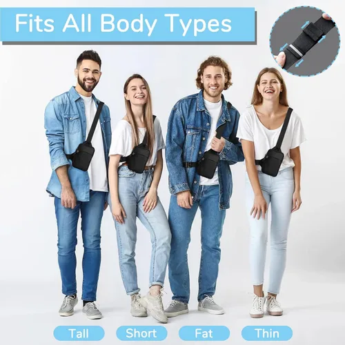 Vista 7 de Mini bolsa bandolera para hombres y mujeres, pequeña mochila cruzada de hombro, riñoneras, bolsa de bolsillo personal, bolsa de pecho para teléfono