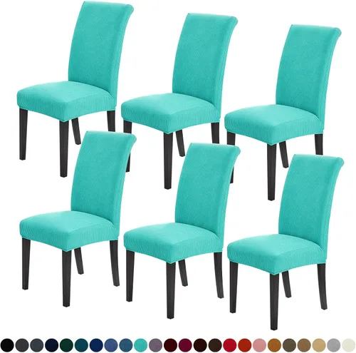 Vista 29 de Joccun - Juego de 2 fundas para sillas de comedor, fundas elásticas para sillas de comedor, fundas de asiento para sillas de comedor, funda de Negro