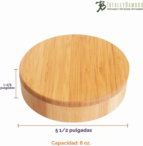 Vista 7 de Totally Bamboo 20-2083 - Salero (redondo, 3.5 pulgadas), caja Bar Keeper's, na