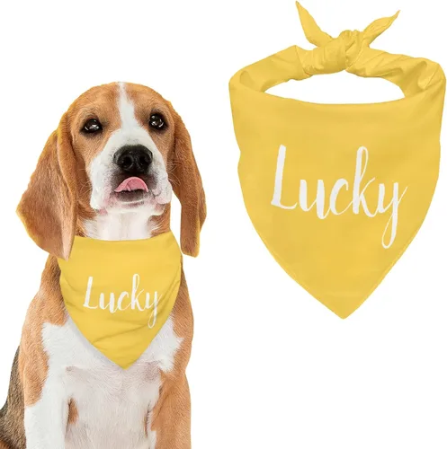 Vista 29 de Bandana personalizada para perro con nombre de poliéster, bandana personalizada para perro, triángulo, bufanda personalizada para mascotas