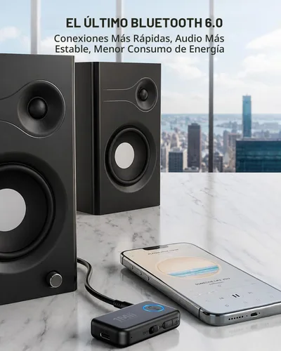 Vista 4 de 1Mii Receptor de música Bluetooth 5.3 para estéreo de coche/hogar, adaptador Bluetooth auxiliar para automóvil con control de volumen, soporta
