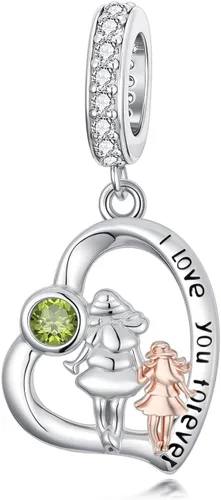 Vista 213 de PROESS Dije para padre, madre e hija, pulsera de plata de ley para pulseras, regalos de cumpleaños, día de San Valentín, para hija, madre, amante