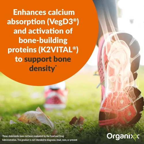 Vista 5 de Organixx Suplemento D3 K2, apoya la salud ósea e inmunológica, fórmula biodisponible y de fácil absorción con aceite MCT, para bienestar general
