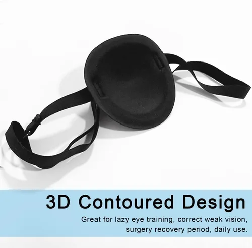 Vista 2 de 2 parches oculares, parches oculares médicos para adultos, parche ocular ajustable 3D, parches oculares suaves para ambliopía u ojo vago, válidos