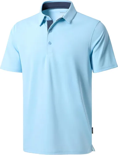 Vista 10 de Polo de golf para hombre, secado rápido, absorbe la humedad, manga corta A-Negro