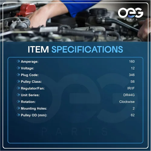 Vista 3 de OEG Parts Nuevo alternador 160A de alto rendimiento compatible con Cadillac Escalade, GMC Yukon, Chevy C K Silverado Truck 6.2 6.2L 2007 2008 2009
