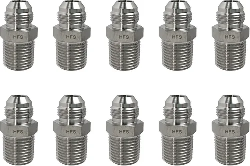 Vista 12 de Adaptador HFS NPT macho a JIC macho, 1/2 pulgada a 1/2 pulgada, 304 SS, 1