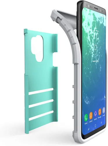 Vista 4 de Crave S9 Caso, Strong Guard Protection Series Funda para Samsung Galaxy S9 - Menta/Gris