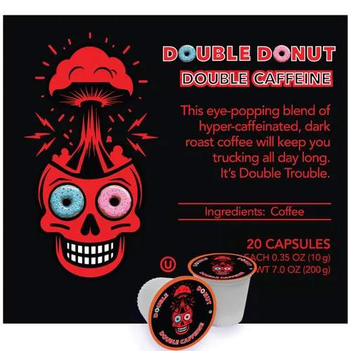 Vista 79 de Double Donut Coffee Cápsulas de Café Half Caff, Cápsulas de Café de Media Cafeína de Porción Individual para Cafeteras Keurig K Cup, Tostado Medio