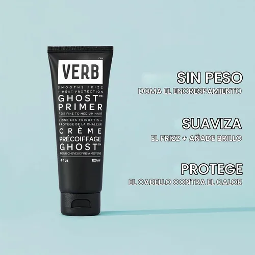 Vista 2 de VERB Ghost Primer protector de calor - Infundido con aceite de morgina - Crema de peinado de calor para control de encrespamiento - Vegano, sin