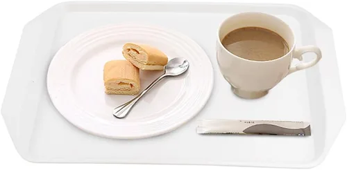 Vista 4 de Idotry - Bandejas de plástico para servir comida rápida, paquete de 4 bandejas rectangulares para servir Bandeja de comida rápida de 16.77 x 11.81