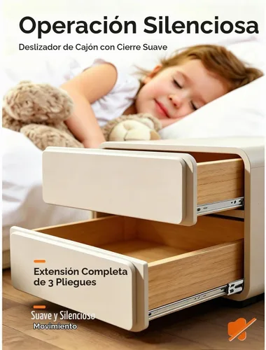 Vista 2 de Gobrico Diapositivas de cajón de 22 pulgadas, cierre suave automático, extensión completa, rodamiento de bolas, guías para gabinete de cocina