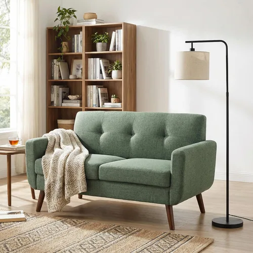Vista 18 de Tbfit Sofá en Forma de L, Sofás Seccionales Modernos de Mediados de Siglo de 80" de Ancho, Sofás de 3 Plazas con Chaise Lounge Amplio, Sofá Beige