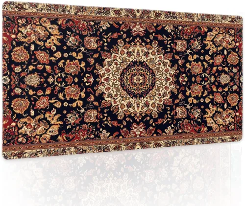 Vista 17 de Alfombrilla de mouse negra estética vintage para juegos botánicos, extendida, bonita planta verde bosque, naturaleza, floral, grande