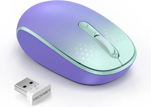 Vista 16 de Tecknet Mouse inalámbrico, mouse silencioso de 2.4 GHz con receptor USB, 4 botones, portátil, inalámbrico, para Chromebook, laptop, computadora Negro