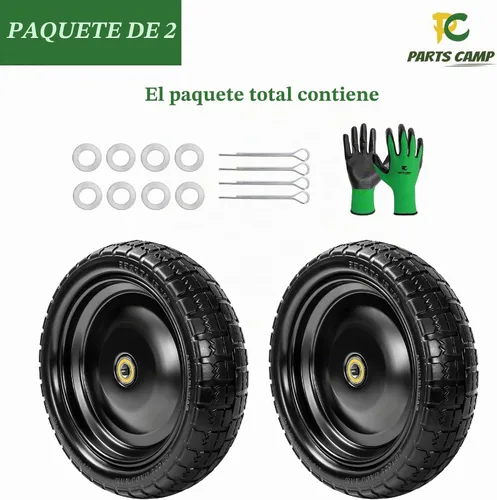 Vista 5 de Parts Camp para carritos Gorila Ruedas de 13 pulgadas, neumáticos de repuesto para carritos Gorila de 4.00-6, neumático y rueda sólidos sin