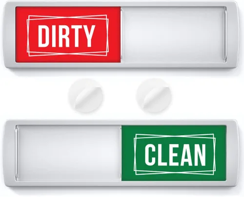 Vista 9 de ASSURED SIGNS Imán para lavavajillas Clean Dirty Sign 7 x 2 pulgadas, construcción premium Eliminate Kitchen Confusion, Strong Magnetic Hold