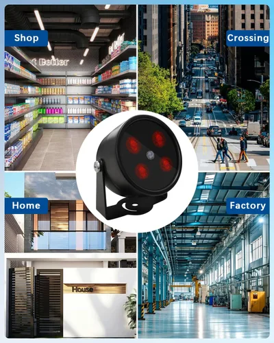 Vista 14 de 4 LED impermeable IR iluminador 90 grados gran angular luz infrarroja