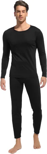 Vista 2 de Ropa interior térmica para hombre, Long Johns con forro polar, térmicas, parte superior inferior, capa base para clima frío
