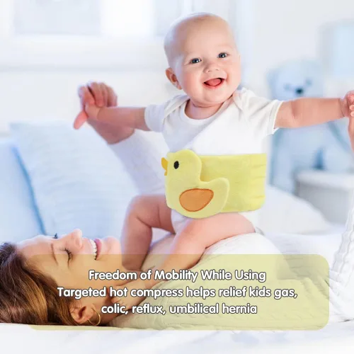 Vista 4 de Hilph Alivio de cólicos y gases para bebés recién nacidos, envoltura térmica para barriga, cinturón de envoltura de bebé, alivio natural