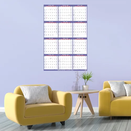 Vista 7 de Calendario anual de pared 2025 – Calendario anual grande 2025, enero 2025 – diciembre 2025, 25.2 x 38.2 pulgadas (abierto), calendario 2025