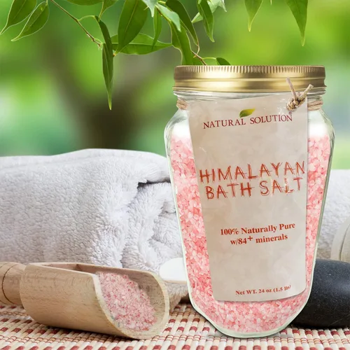 Vista 7 de Natural Solution Bolsa de sal de baño del Himalaya, suaviza e hidrata tu piel, baño para terapia, 1 libra