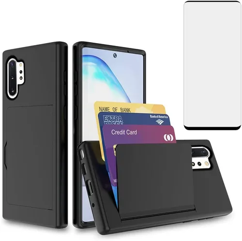 Vista 8 de Asuwish Funda para teléfono Samsung Galaxy Note 10 Plus Glaxay Note10+ 5G con protector de pantalla y soporte para tarjeta de crédito híbrido Gaxaly