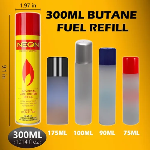 Vista 4 de 6 Pack - Encendido VeZee con combustible incluido, encendido de llama de clic para barbacoa, parrilla, mango largo - recargable con gas butano