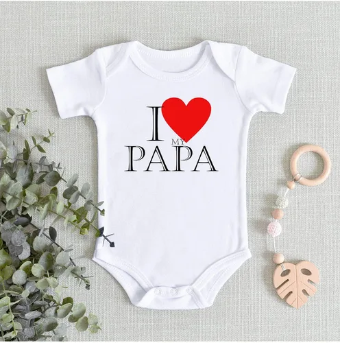 Vista 5 de I Love My Papa Lindo Grandpa Baby Body recién nacido Baby Shower Mameluco regalo