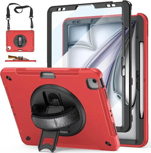 Vista 13 de Funda para iPad Pro de 12.9 2022/2021/2020/2018: Funda para iPad Pro 12.9 6ª/5ª/4ª/3ª generación con protector de pantalla, soporte para lápices