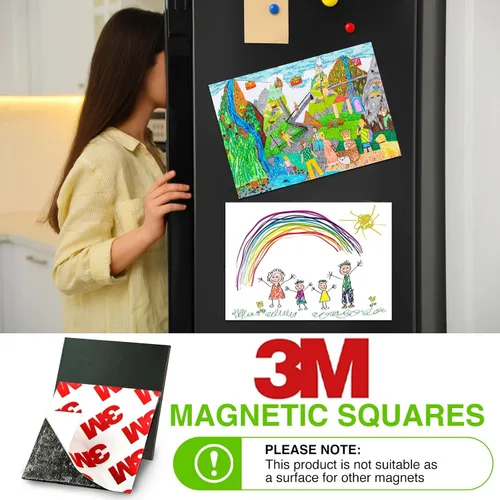 Vista 7 de Cuadrados magnéticos con respaldo adhesivo (36 unidades cada uno de 1.5 x 1.5 pulgadas), imanes autoadhesivos precortados como suministros