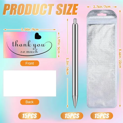 Vista 2 de Qilery Juego de 15 bolígrafos epoxi en blanco de resina de acero inoxidable para envolturas UV Dtf, bolígrafos de sublimación, bolsa resellable