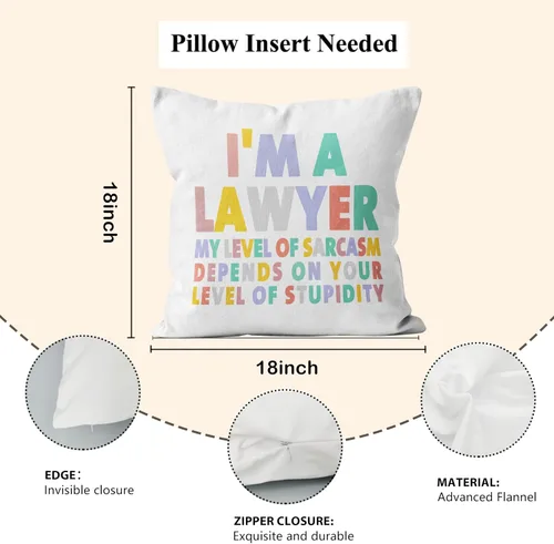 Vista 6 de Fundas de almohada bohemias divertidas de abogado de 18 x 18 pulgadas, decoración de oficina de abogado, regalos de abogados para mujeres y hombres