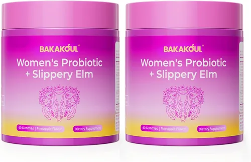 Vista 8 de BAKAKOUL Gomitas de probióticos femeninos para mujeres, probióticos vaginales con olmo resbaladizo, prebióticos y probióticos que apoyan