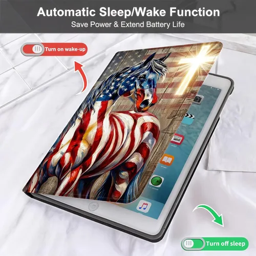 Vista 5 de Case for iPad mini A17 Pro (7th/6th Gen 2024/2021), Slim Shockproof Protective Cover with Auto Sleep/Wake, Durable PU Leather Multi-Angle Stand