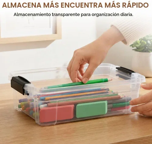 Vista 2 de Superio - Contenedores de almacenamiento de plástico transparente de 1.27 cuartos de galón con tapas, contenedores organizadores apilables, cajas